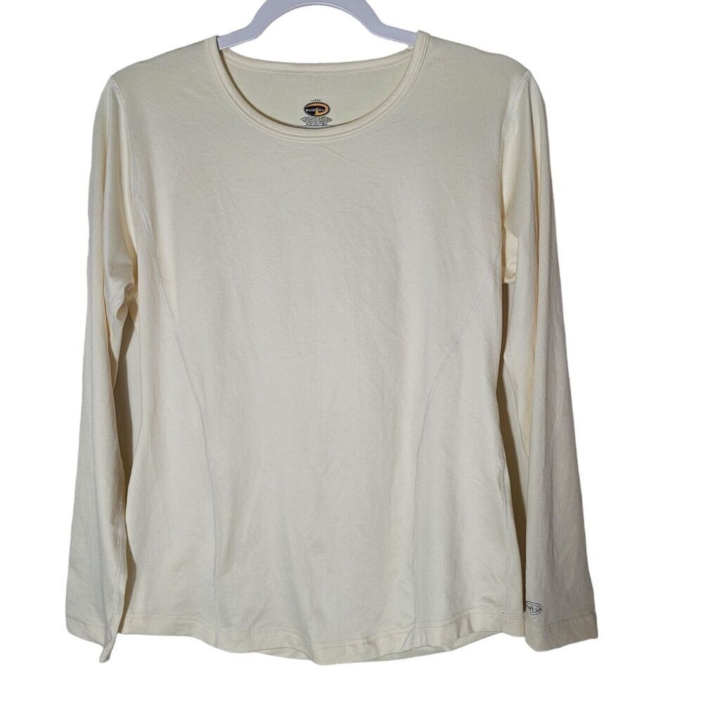 Duofold Shirt‎ Women's Size Large Pale Yellow Hiking  Outdoor Comfort Base Layer